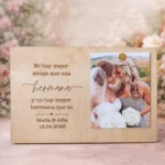 Marco de fotos de madera con frase personalizada
