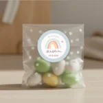 Bolsa de peladillas con etiqueta personalizada para bautizo o comunión - Imagen 2