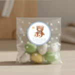 Bolsa de peladillas con etiqueta personalizada para bautizo o comunión
