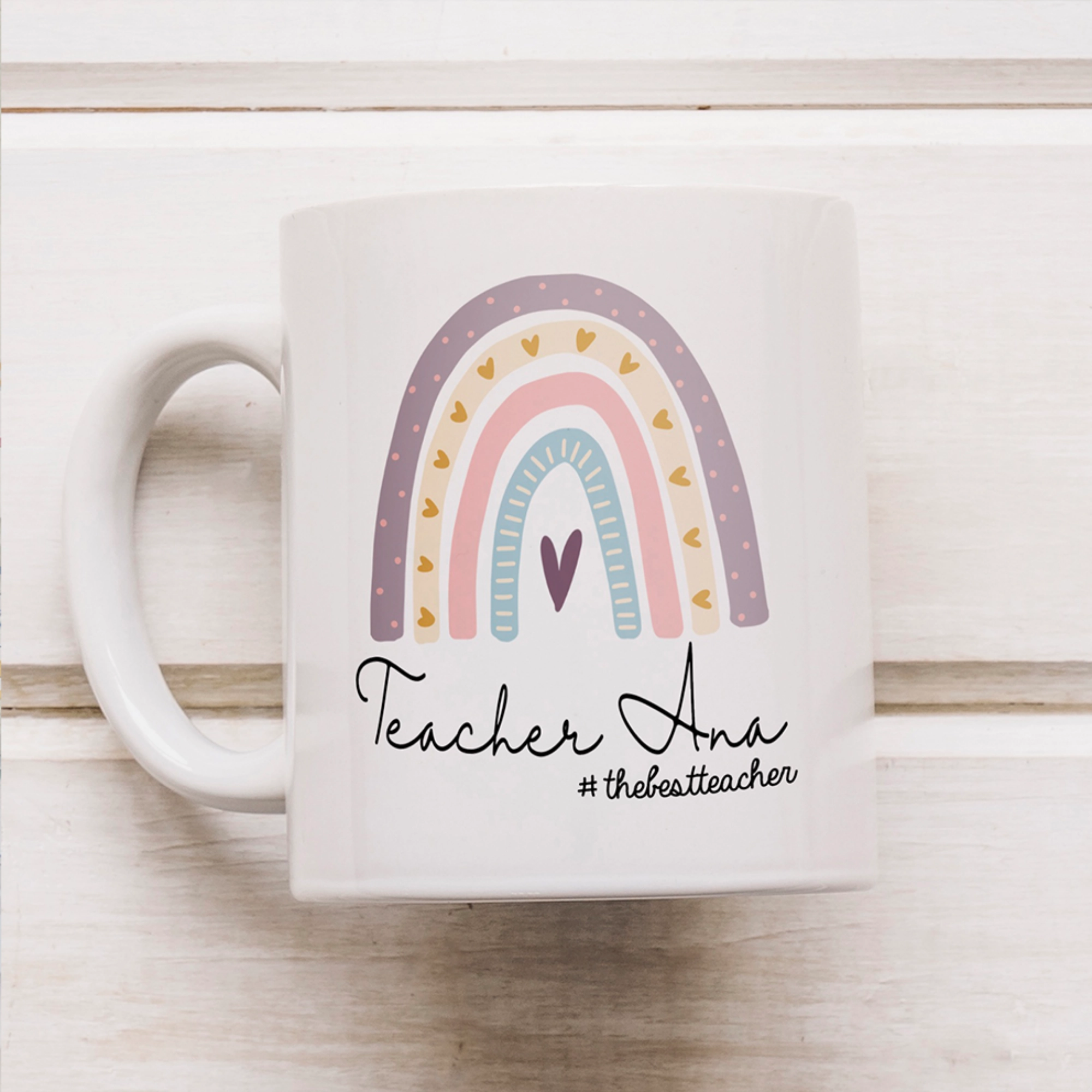 TAZA ANVERSO Taza profe Arcoiris - Imagen 1