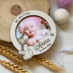 Marco portafoto con imán para bautizo, diseño personalizado - Imagen 3