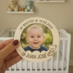 Marco portafoto con imán para bautizo, diseño personalizado - Imagen 5