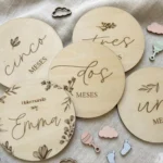 Placas Cumple meses de madera  "Flora" - Imagen 5