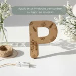 Marcasitio inicial de madera personalizado con imán - Imagen 6