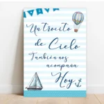 Cartel recuerdo seres queridos tonos azules