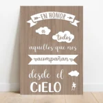 Cartel ausentes efecto madera