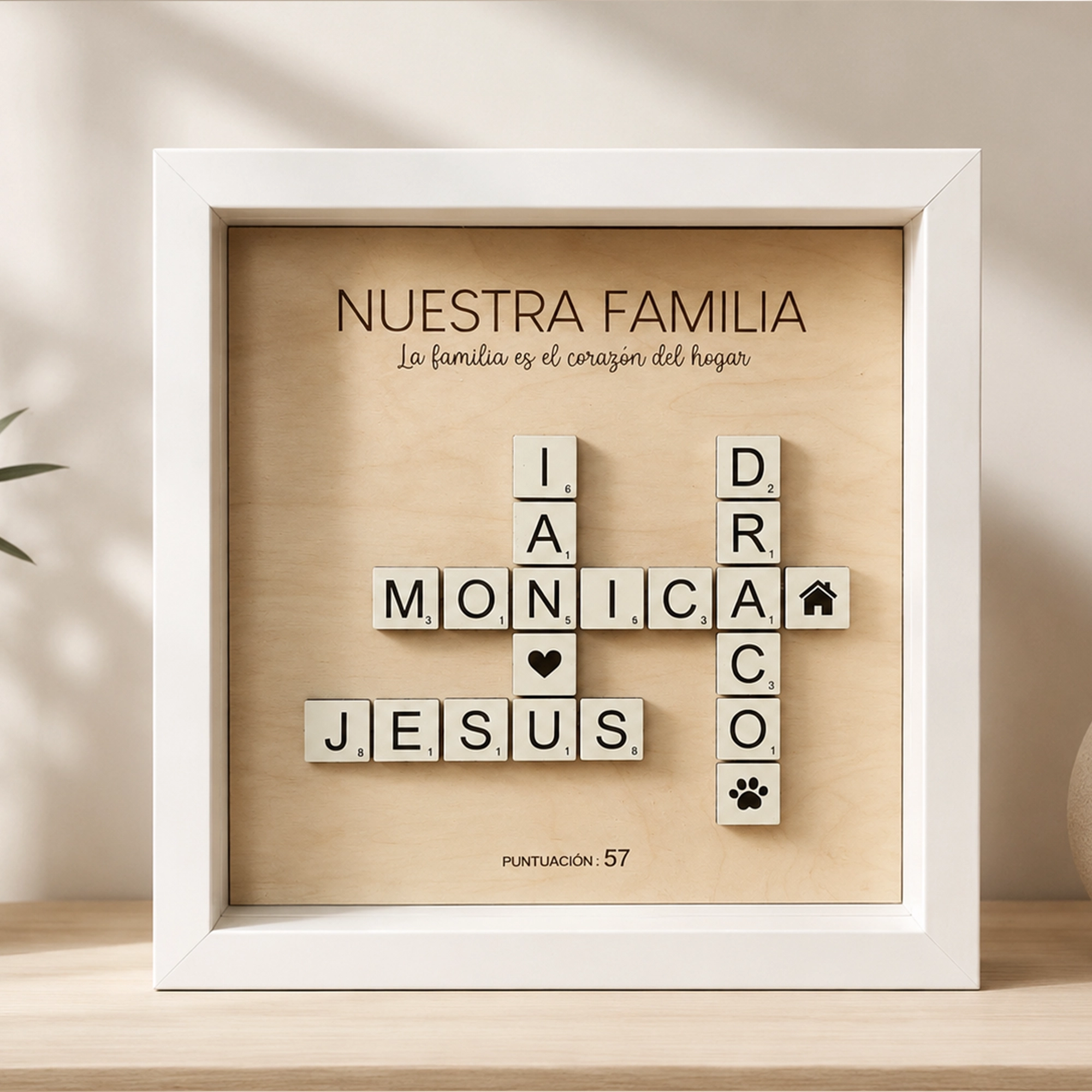 SCRABLE 1 Cuadro Familiar Personalizado - Estilo Scrabble - Imagen 1