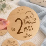 Placa de cumplemeses personalizadas para bebé – Colección Marina - Regalo para futuros papás - Imagen 4