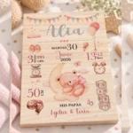 Natalicio de madera personalizado para bebé - Imagen 3