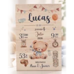 Natalicio de madera personalizado para bebé - Imagen 2